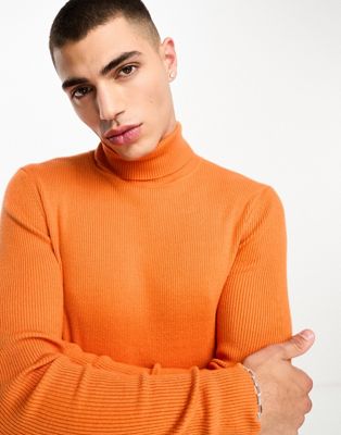 Ярко-оранжевый вязаный свитер с высоким воротником COLLUSION Collusion