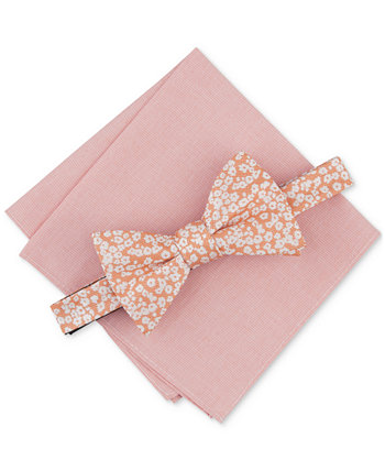 Men's Brennan Floral Bow Tie & Solid Pocket Square Set, Created for Macy's Bar III