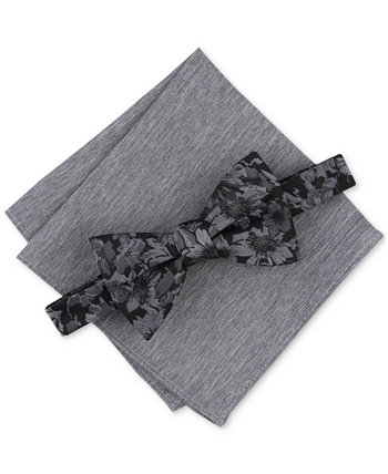 Men's Malaga Floral Bow Tie & Solid Pocket Square Set, Created for Macy's Bar III