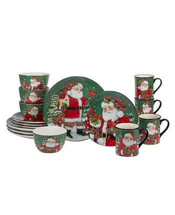 Набор столовой посуды Christmas Lodge Santa из 16 предметов Certified International