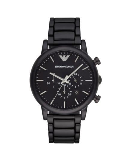 Часы-браслет с хронографом из нержавеющей стали с черной отделкой Emporio Armani