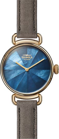 Часы Canfield с кожаным ремешком, 32 мм Shinola