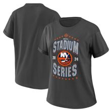 Женская футболка Erin Andrews Charcoal New York Islanders 2024 NHL Stadium Series бойфренда WEAR by Erin Andrews