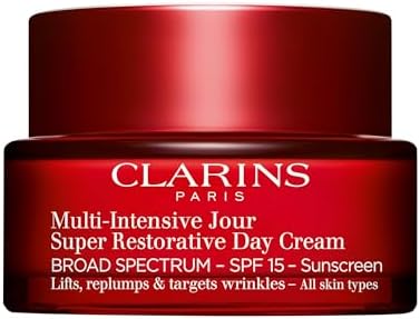 CLARINS Super Restorative Day Cream, Broad Spectrum SPF 15 Sunscreen | Anti-Aging Moisturizer For Mature Skin Weakened By Hormonal Changes | Replenishes, Illuminates & Densifies Skin|Targets Wrinkles Clarins