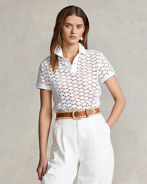 ralph lauren eyelet polo