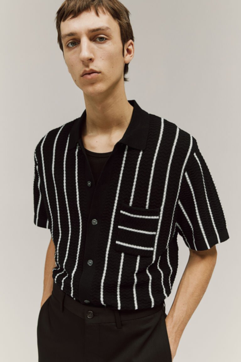 Рубашка фактурной вязки стандартного кроя H&M