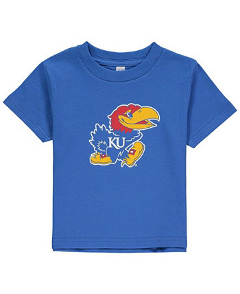 Футболка с большим логотипом Royal Kansas Jayhawks для маленьких девочек и мальчиков Two Feet Ahead