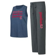 Женский спортивный комплект Concepts, темно-серый/темно-синий, комплект для сна Cleveland Guardians Meter, майка и брюки Unbranded