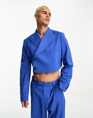 Укороченный пиджак синего кобальта ASOS DESIGN ASOS DESIGN
