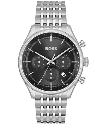 Мужские кварцевые модные часы Gregor с хронографом из нержавеющей стали, 45 мм BOSS