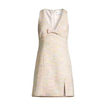 Твидовое мини-платье Troya с V-образным вырезом Likely