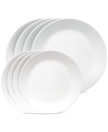Vitrelle Shimmering White Plates, Set of 8 Corelle