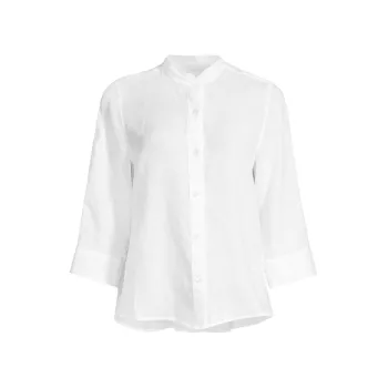 Льняная рубашка с многоярусной спинкой ROSSO35