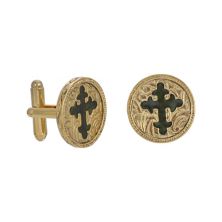 Круглые запонки с эмалевым крестом "Символы веры" Symbols of Faith