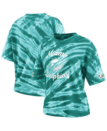 Женская футболка с принтом тай-дай Aqua Miami Dolphins WEAR by Erin Andrews