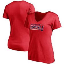 Женская красная футболка с v-образным вырезом Washington Capitals с логотипом Fanatics Fanatics