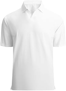 Esabel.C Mens Cotton Polo Shirts Short Sleeve V-Neck Breathable Stretch Golf Polo Shirts for Men Esabel.C