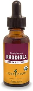 Herb Pharm Certified Organic Rhodiola Root Extract for Energy, Endurance and Stamina, Organic Cane Alcohol, 1 Ounce (090700003555) Herb Pharm