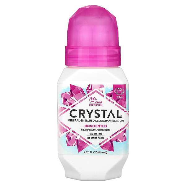 Шариковый дезодорант, обогащенный минералами, без запаха, 2,25 ж. унц. (66 мл) Crystal