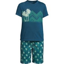 Пижамный комплект с футболкой и шортами с короткими рукавами Lands' End для мальчиков 4–20 лет Lands' End