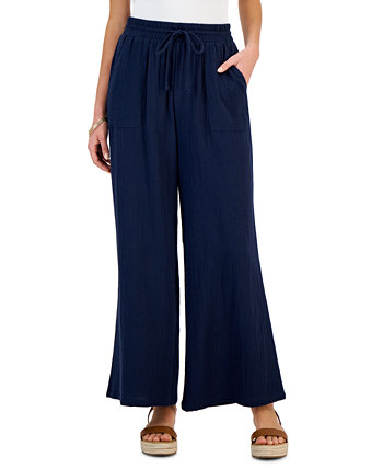 Женские мятые широкие брюки без застежек, созданные для Macy's Style & Co