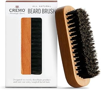 Cremo Beard Accessories, 100% Boar Bristle Beard Brush with Wood Handle - Shape, Style And Groom Any Length Facial Hair Cremo