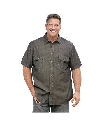 by KingSize Men's Big & Tall Short Sleeve Denim And Twill Shirt Boulder Creek