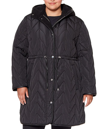 Стеганое пальто больших размеров с капюшоном, созданное для Macy's Vince Camuto