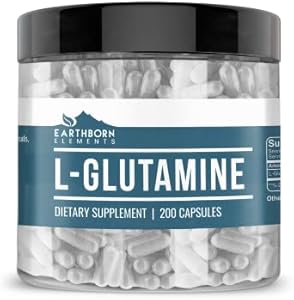 Earthborn Elements L-Glutamine 200 Capsules, Pure & Undiluted, No Additives Earthborn Elements