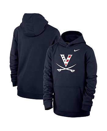 Темно-синий пуловер с капюшоном и логотипом Big Boys Virginia Cavaliers красного, белого цвета и Hoo Nike