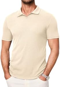 Mens Polo Shirts Short Sleeve V Neck Summer Polo T Shirts Casual Slim Fit Ribbed Textured Golf Shirts Dokotoo Men