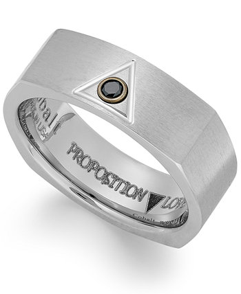 Обручальное кольцо с кобальтовым треугольником и бриллиантовым акцентом Proposition Love