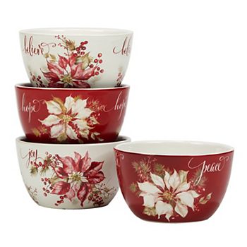 Certified International Set of 4 Winter's Joy Ice Cream Bowls Certified International