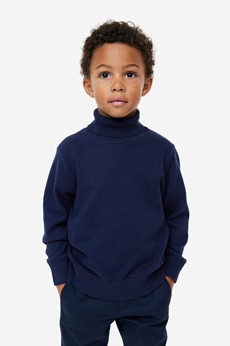 Хлопковый свитер с высоким воротником H&M