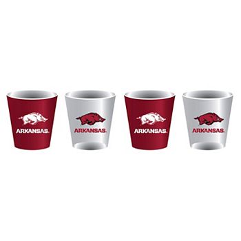 Набор из 4 рюмок Arkansas Razorbacks из стекла и керамики, 60 мл Evergreen Enterprises