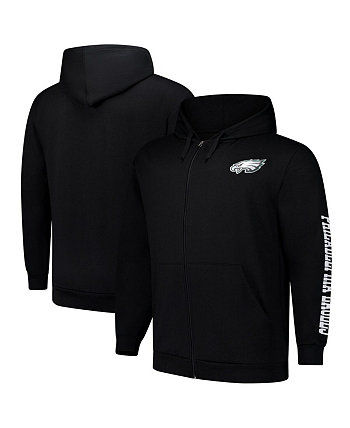 Men's Black Philadelphia Eagles Big Tall Full-Zip Hoodie Fanatics