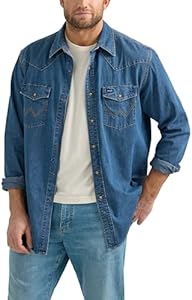 Wrangler Men's Denim Collection Snap Shirt Wrangler