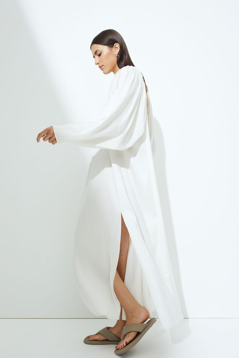 Объемное атласное платье H&M