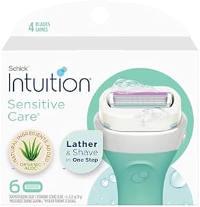 Schick Intuition Refill, Razors for Women Sensitive Skin | Intuition Razor Blades Refill with Organic Aloe, Razor Refills , 6 Count (Pack of 1) Intuition