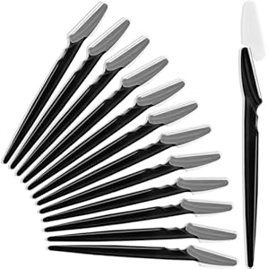 12 Pcs Eyebrow Razors, Face Razors Multipurpose, Exfoliating Dermaplaning Tools, Eyebrow Trimmers Shaver with Safety Cover, Facial Hair Removal for Women Men Body Use (White) Hfatmos