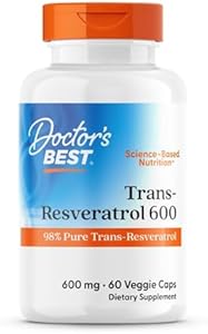 Doctor's Best Trans-Resveratrol 600, Non-GMO, Vegan, Gluten Free, Soy Free, 600 mg, 60 Veggie Caps (Вегетарианские капсулы) (DRB-00416) Doctor's Best