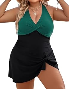 Blooming Jelly Women Plus Size Swim Dress Swimsuit One Piece Tummy Control Bathing Suits Modest Criss Cross Swim Suits Blooming Jelly