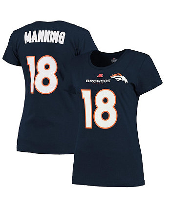 Женская футболка Denver Broncos Peyton Manning темно-синего цвета Fair Catch V Name and Number Majestic
