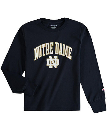Темно-синяя футболка с длинным рукавом и логотипом Big Boys Notre Dame Fighting Irish Arch Champion