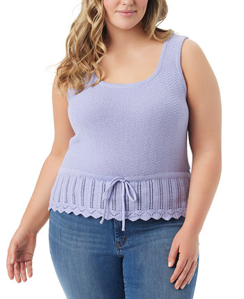 Trendy Plus Size Sierra Drawstring Sweater Tank Top Jessica Simpson