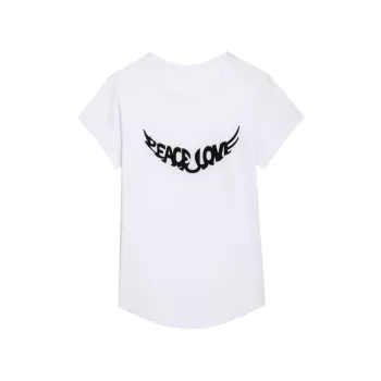 Peace Love Wings Graphic Cotton-Blend T-Shirt Zadig & Voltaire