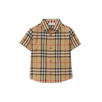 Baby Boy's &amp; Клетчатая рубашка Owen для маленького мальчика Burberry
