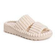 MUK LUKS Cloud Ribbed Terry Women's Double Strap Slide Sandals Muk Luks