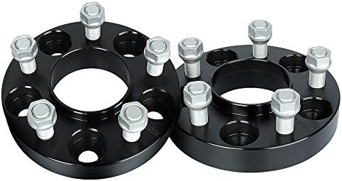 IRONTEK 1in Hubcentric Spacers 5x114.3mm (70.5mm Bore, 14x1.5 Studs) 5x4.5 Wheel Spacers Adapter 25mm FITS 2015-2021 for Ford Mustang Black 2 Pieces Irontek