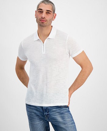 Men's Gauze Jersey Zip-Front Polo Shirt GUESS